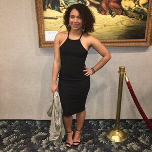 Express Back Cutout Black Dress - Size 6